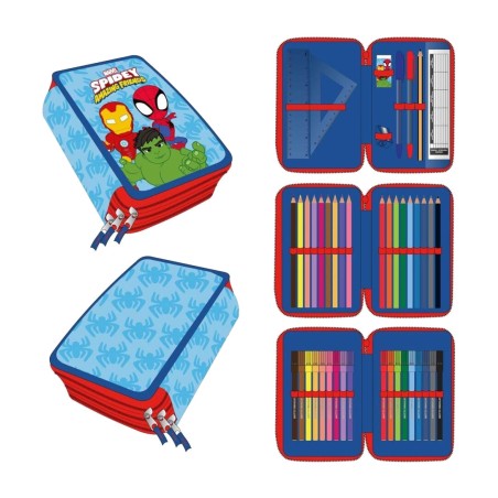 drievoudig school-etui. spidey marvel 63104