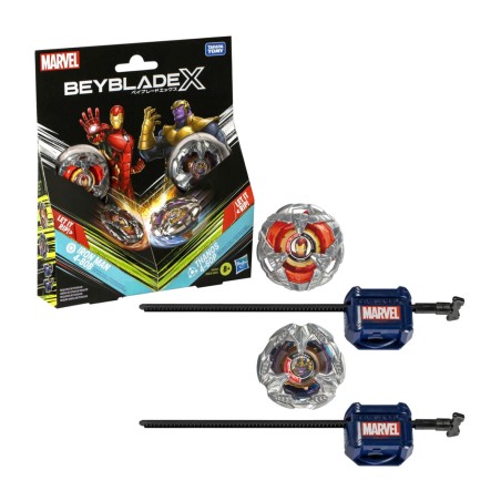 startset strijdtollen met lanceerder, assortiment beyblade x marvel