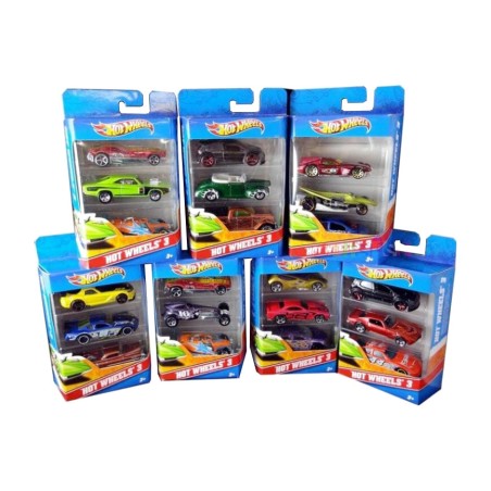 balení 3 hračkových aut model assorted hot wheels