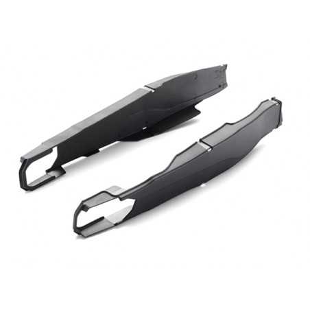 polisport black swingarm protector with high resistance and glossy finish