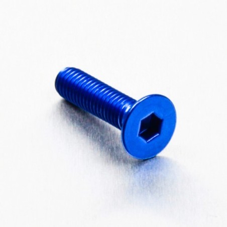 parafuso de alumínio chassado  m6 x (1.00mm) x 25mm azul lcs625b