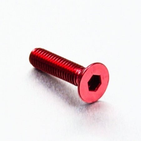 parafuso de alumínio chassado  m6 x (1.00mm) x 25mm rojo lcs625r