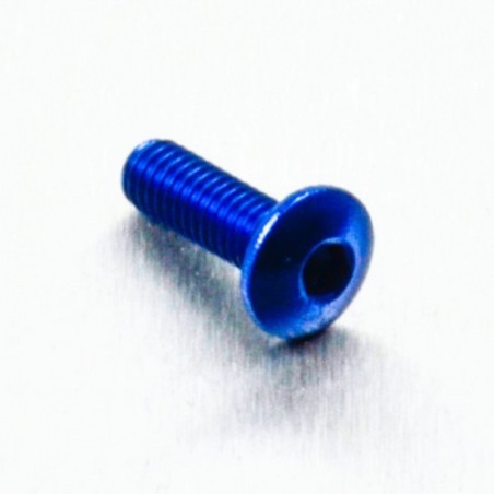 parafuso de alumínio redondo  m4 x (0.5mm) x 12mm fine azul lf