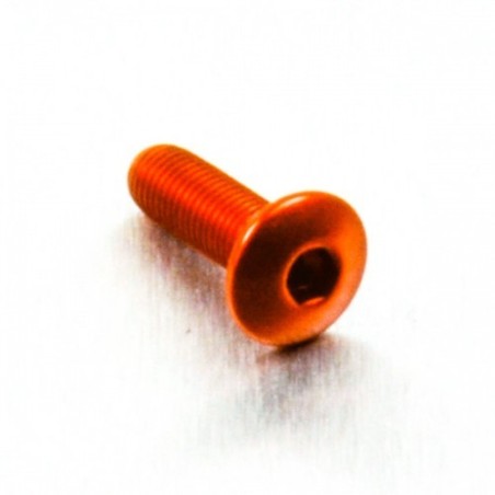 kerek fejű alumínium csavar  m4 x (0.5mm) x 12mm fine naranja