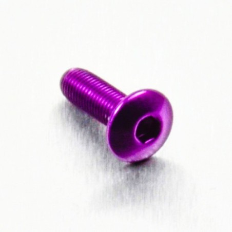 kerek fejű alumínium csavar  m4 x (0.5mm) x 12mm fine violeta
