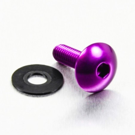tornillo de aluminio cabeza redondeada  m6 x (1.00mm) x 20mm violeta lfb