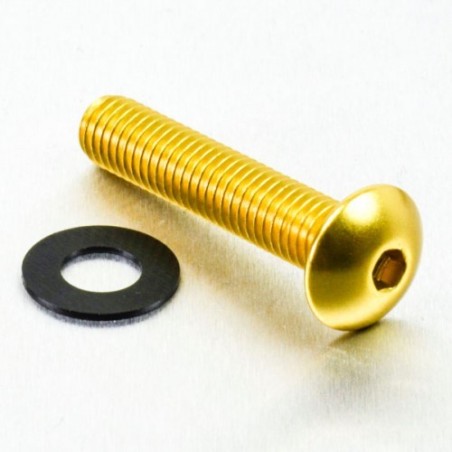 parafuso de alumínio redondo  m8 x (1.25mm) x 40mm oro lfb840g