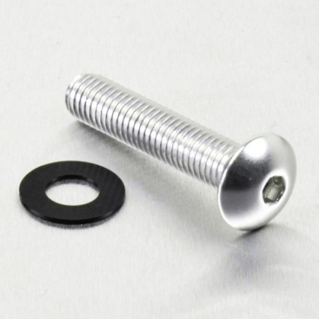 parafuso de alumínio redondo  m8 x (1.25mm) x 40mm plata lfb84