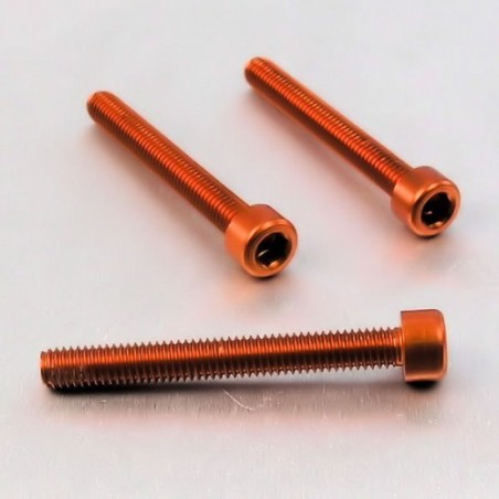 parafuso de alumínio de cabeça cilíndrica  m6 x (1.00mm) x 50mm naranja lpb