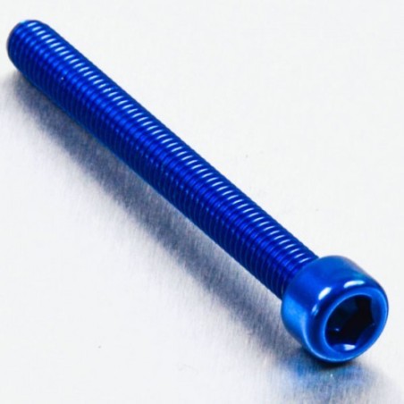 cylindrical head aluminum screw  m6 x (1.00mm) x 60mm azul lpb660