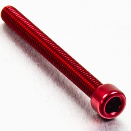 Șurub de aluminiu cu cap cilindric  m6 x (1.00mm) x 65mm rojo lpb665