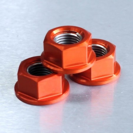 tuerca de aluminio  12mm naranja lspn12o