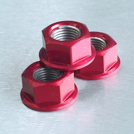 aluminiummutter  12mm rojo lspn12r