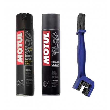 cleaning and lubrication pack for motorcycle chains factory line (c1+c4)