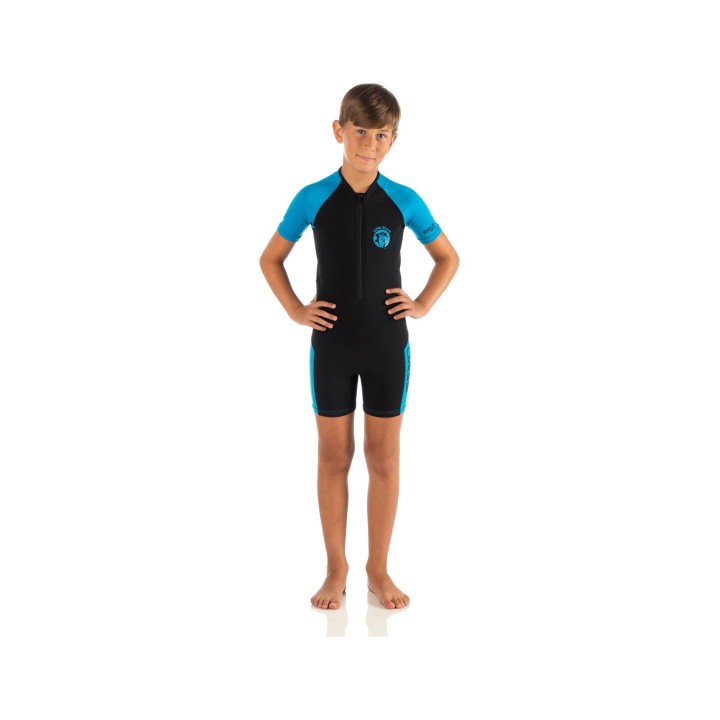 CRESSI muta da sub corta LITTLE SHARK 2mm para niños | Monoshort Lycra y neopreno polivalente piscina playa FDG 003505VAR