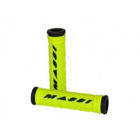 puños para bicicleta de doble densidad en negro y amarillo fluor de massi