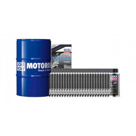 oil drum pack + antifriction 205l 10w-40 + 24 mos2 125 ml