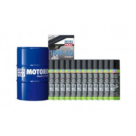 synthetic oil drum + brake cleaner pack 60 l 10w-40 | 12 u 500 ml