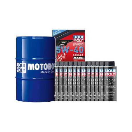 pakke med oliedunk + motorrenser 60 l 5w-40 | 12 u 250 ml