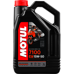 MOTUL Aceite lubricante 4T 7100 15W50 4L - 100% sintético con tecnología de Ésteres 104299