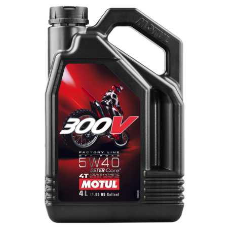 motul 300v fl off road 5w40 4l oil - 100% synthetic competition engine lubricant