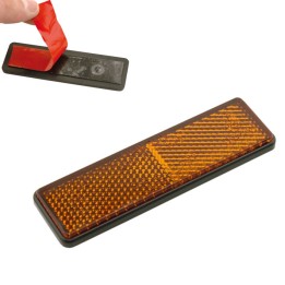 V PARTS Amber Rectangular Catadioptric Reflector - Adhesive Included 11751