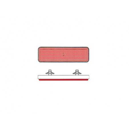 catadióptrico reflector rectangular trasero rojo
