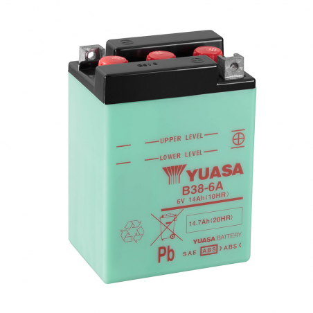 batteri b38-6a dry charged (sin electrolito)