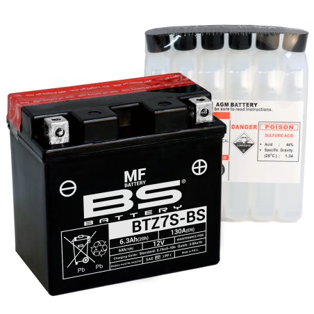batterie bs battery btz7s-bs pour moto, scooter et plus