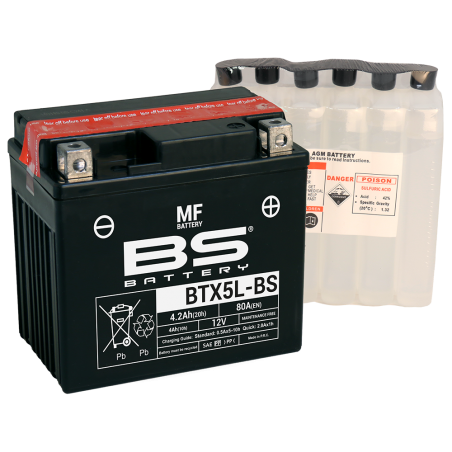 batteri btx5l-bs underhållsfritt