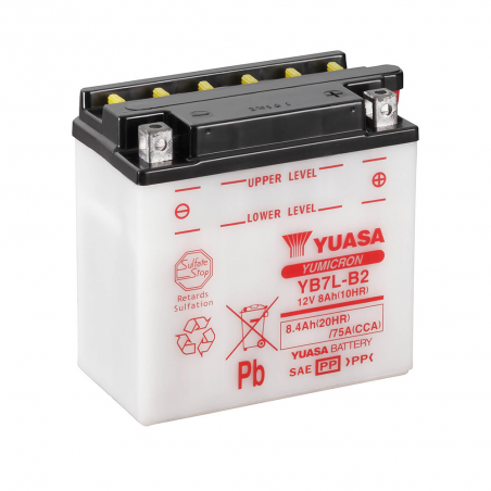batteri yb7l-b2 dry charged (sin electrolito)