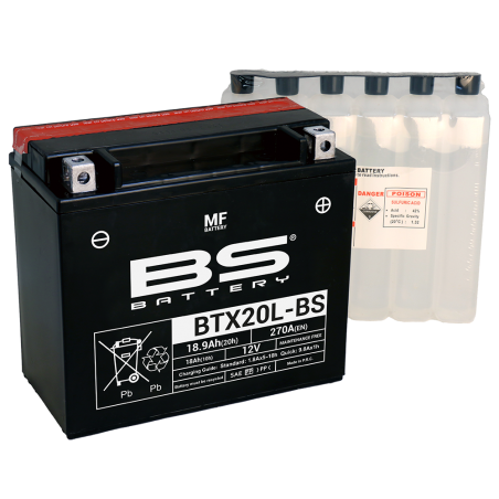 batteri btx20l-bs underhållsfritt 12v för motorcykel [förbättrad modell 2021]