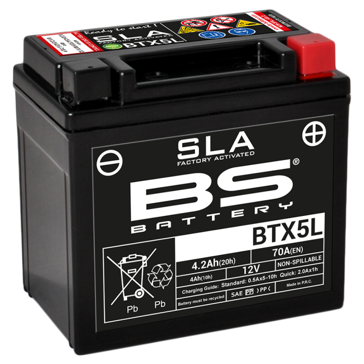 Maintenance-free and environmentally friendly AGM SLA Max BTX5L (FA) motorcycle battery