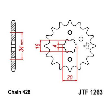 piñón de ataque de transmisión delantero jt sprockets de aleación de acero smc420