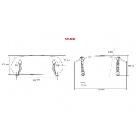 visera multiregulable per a cúpules de motocicleta