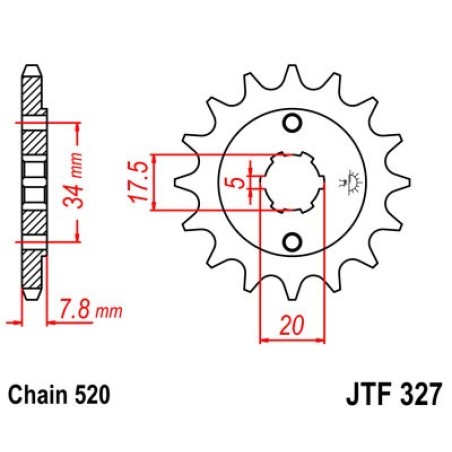 piñón de ataque para transmisión delantera de jt sprockets