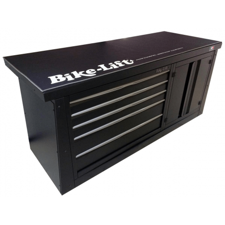 workbench with 5 drawers + cabinet with doors 2 m