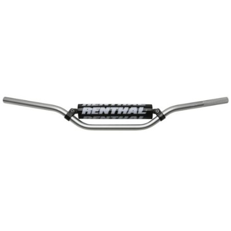 motocross handlebar carmichael silver with black pad 971-08-si-01-185