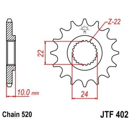 piñón ataque transmisión delantero jt sprockets - diseño ligero y alta resistencia