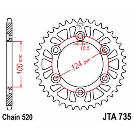 ring, transmission, rear, aluminum jt 735