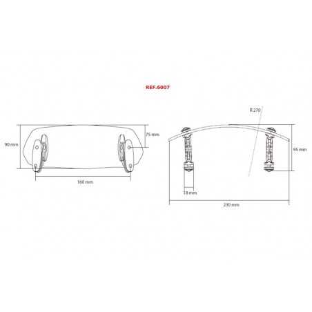 multi-adjustable air deflector visor for motorcycle windscreens