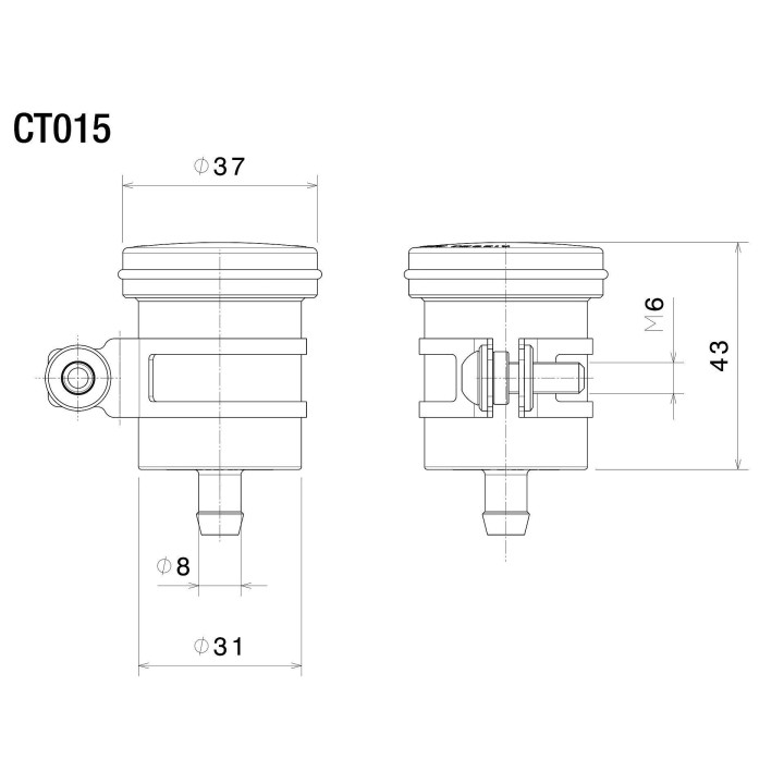 RIZOMA Aluminum rear brake fluid reservoir CT015