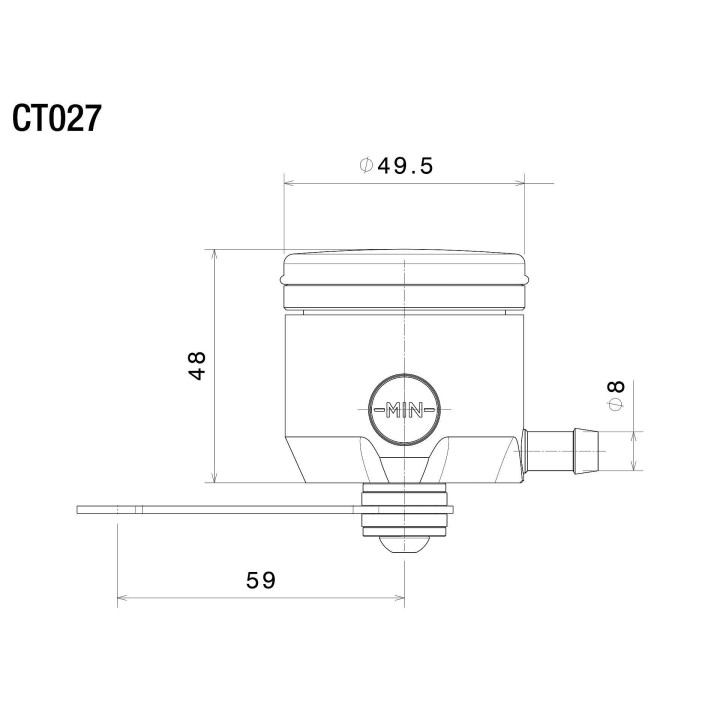 RIZOMA Depósito de líquido para freno delantero Rizoma, diseño simple y seguro tu moto CT027