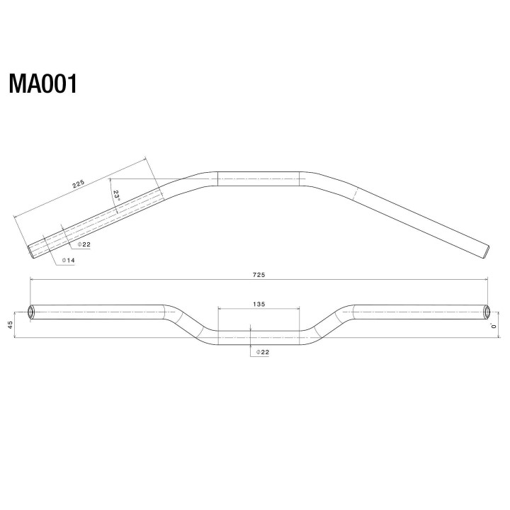 RIZOMA Universal Aluminum Handlebar Ø 22mm MA001