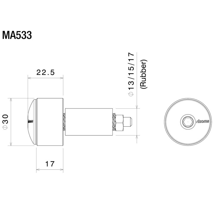 RIZOMA Counterweights universal terminal handlebars MA533