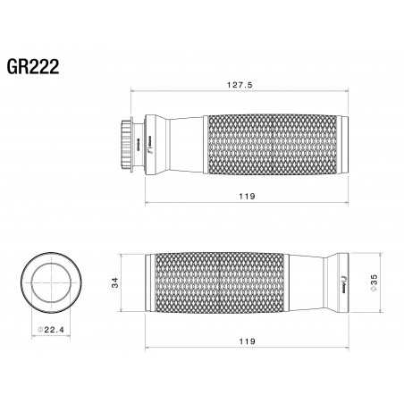 urlo aluminiumgriffe ø 22 mm