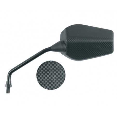 espejo retrovisor izquierdo tipo oem para moto - color carbón