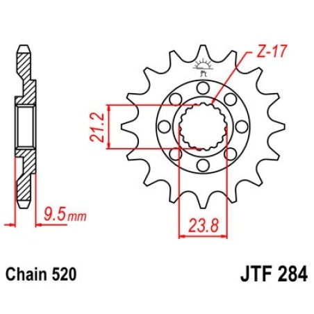 stalen sproket 284 12t