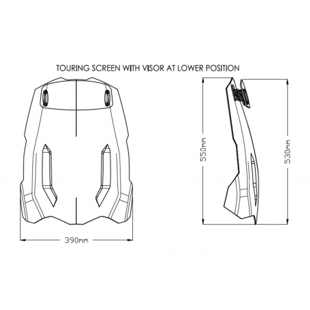 windshield screen with visor touring