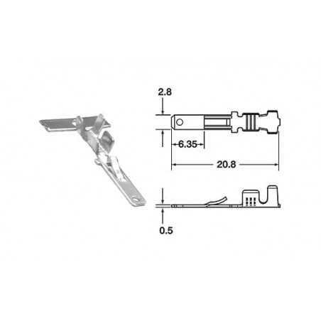 terminal de cabo macho 110 ml 0.85 mm-1.25 mm 50 u